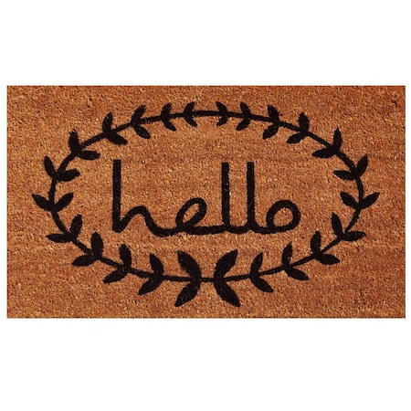 Calloway Mills 3 x 6 ft. Calico Hello Rectangular Doormat Natural & Black CA57130